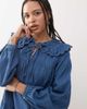 Reclaimed Vintage Reclaimed Vintage denim mini smock dress with oversized peter pan collar in midwash blue - 4