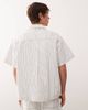 Reclaimed Vintage Reclaimed Vintage denim pinstripe boxy shirt with zip detail in white and brown - part of a set - 3