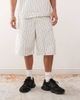 Reclaimed Vintage Reclaimed Vintage denim pinstripe carpenter shorts in white and brown - part of a set - 1