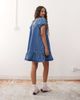 Reclaimed Vintage Reclaimed Vintage denim smock mini dress with puff sleeves in midwash blue - 3