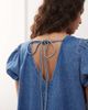 Reclaimed Vintage Reclaimed Vintage denim smock mini dress with puff sleeves in midwash blue - 4