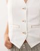 Reclaimed Vintage Reclaimed Vintage denim vest in ecru with contrast tobacco stitch-White - 2