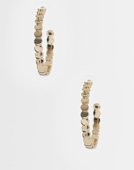 Reclaimed Vintage Reclaimed Vintage disc large hoop earrings in gold tone