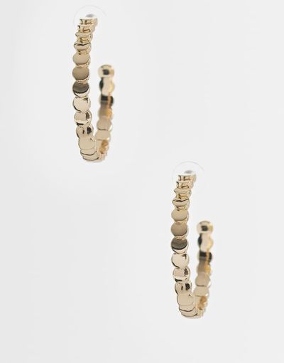 Reclaimed Vintage Reclaimed Vintage disc large hoop earrings in gold tone