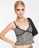 Reclaimed Vintage Reclaimed Vintage ditsy floral flock print cami with bows in black - part of a set - 1