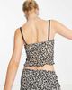 Reclaimed Vintage Reclaimed Vintage ditsy floral flock print cami with bows in black - part of a set - 3