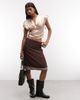 Reclaimed Vintage Reclaimed Vintage double layer skirt in brown and plaid-Multi - 1