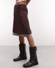 Reclaimed Vintage Reclaimed Vintage double layer skirt in brown and plaid-Multi - 2