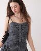 Reclaimed Vintage Reclaimed Vintage dropped waist mini sun dress in navy and white polka dots-Multi - 2