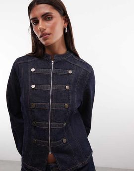 Reclaimed Vintage Reclaimed Vintage drummer boy jacket in indigo twill-Green