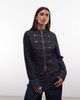 Reclaimed Vintage Reclaimed Vintage drummer boy jacket in indigo twill-Green - 3