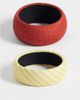 Reclaimed Vintage Reclaimed Vintage fabric stripe and polka dot bangle 2 pack in tones-Multi - 1