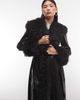 Reclaimed Vintage Reclaimed Vintage faux croc look trench coat with faux fur collar in and cuffs in black - 4