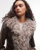 Reclaimed Vintage Reclaimed Vintage faux fur short coat in brown with cuffs - 3