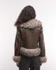 Reclaimed Vintage Reclaimed Vintage faux fur short coat in brown with cuffs - 4
