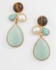 Reclaimed Vintage Reclaimed Vintage faux gem stone drop earrings in gold tone-Multi - 1