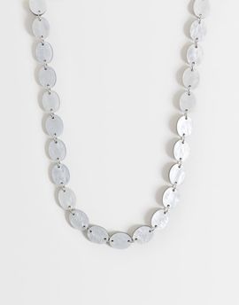 Reclaimed Vintage Reclaimed Vintage faux mother-of-pearl disc necklace-Multi