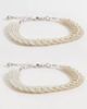 Reclaimed Vintage Reclaimed Vintage faux mother-of-pearl multi pack bracelets in silver tone - 1