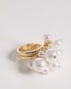Reclaimed Vintage Reclaimed Vintage faux pearl charm ring in gold tone - 1