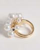 Reclaimed Vintage Reclaimed Vintage faux pearl charm ring in gold tone - 3