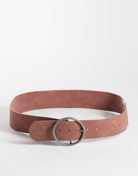 Reclaimed Vintage Reclaimed Vintage faux suede chunky belt in mauve-pink
