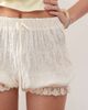 Reclaimed Vintage Reclaimed Vintage festival bloomer shorts with lace trim and floral details in cream-White - 3