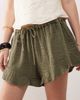 Reclaimed Vintage Reclaimed Vintage festival flippy pull on shorts in textured green - 2