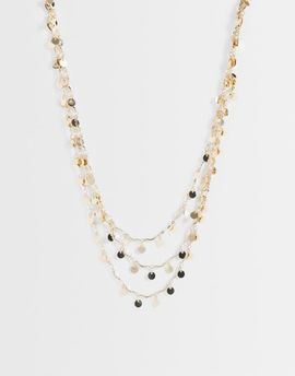 Reclaimed Vintage Reclaimed Vintage festival gold disc chain layered long necklace