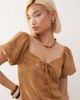 Reclaimed Vintage Reclaimed Vintage festival lace up faux suede mini dress in tan-Brown - 4