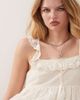 Reclaimed Vintage Reclaimed Vintage festival mini babydoll dress with lace inserts in white - 3
