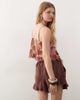 Reclaimed Vintage Reclaimed Vintage festival pull on shorts with drawstring in chocolate-Orange - 3