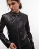 Reclaimed Vintage Reclaimed Vintage fitted faux leather jacket-Black - 3