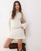 Reclaimed Vintage Reclaimed Vintage flared sleeve crochet beach mini dress in cream-White - 1