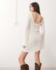 Reclaimed Vintage Reclaimed Vintage flared sleeve crochet beach mini dress in cream-White - 4