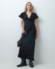 Reclaimed Vintage Reclaimed Vintage flax textured tie front maxi dress with lace trim in black-WHITE - 1