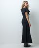 Reclaimed Vintage Reclaimed Vintage flax textured tie front maxi dress with lace trim in black-WHITE - 4