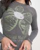 Reclaimed Vintage Reclaimed Vintage flower print long sleeve baby tee in charcoal-Gray - 1