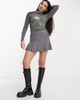 Reclaimed Vintage Reclaimed Vintage flower print long sleeve baby tee in charcoal-Gray - 4
