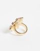 Reclaimed Vintage Reclaimed Vintage flower ring with faux semi precious stones-Gold - 3