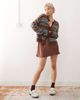 Reclaimed Vintage Reclaimed Vintage fluffy knit boxy cardigan in brown and blue stripe-Multi - 2
