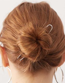 Reclaimed Vintage Reclaimed Vintage french hair pin in silver