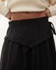 Reclaimed Vintage Reclaimed Vintage full midi skirt with ruffle detailing on waist and hem in black-Multi - 4