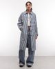 Reclaimed Vintage Reclaimed Vintage gingham plaid trench in navy-Blue - 1