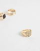 Reclaimed Vintage Reclaimed Vintage gold-tone 3 pack of rings with black stone - 3
