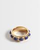 Reclaimed Vintage Reclaimed Vintage gold band ring with blue lapis stones - 1