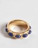 Reclaimed Vintage Reclaimed Vintage gold band ring with blue lapis stones - 2