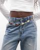 Reclaimed Vintage Reclaimed Vintage gold molten belly chain with faux semi stones-Multi - 1