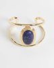 Reclaimed Vintage Reclaimed Vintage gold molten cuff with blue lapis stone - 1