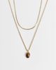 Reclaimed Vintage Reclaimed Vintage gold neck chain and pendant with semi precious tigers eye stone - 1