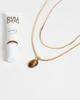 Reclaimed Vintage Reclaimed Vintage gold neck chain and pendant with semi precious tigers eye stone - 4